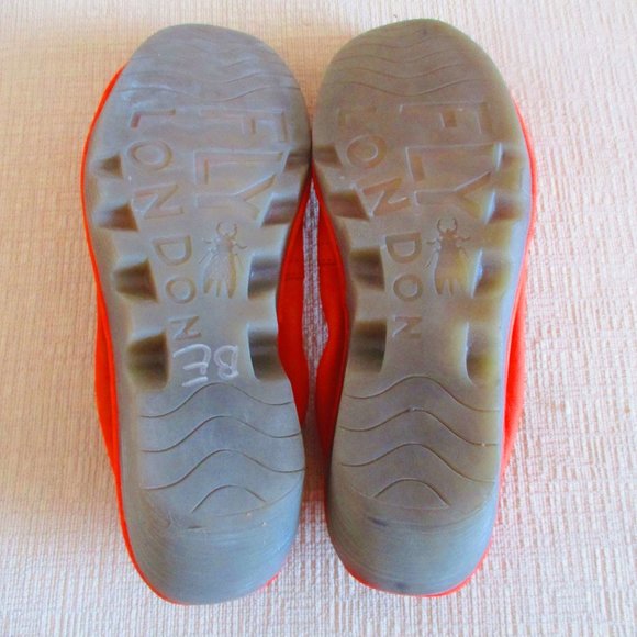 Fly London Poppy Orange Low Wedge Pumps 7.5 - Picture 7 of 8
